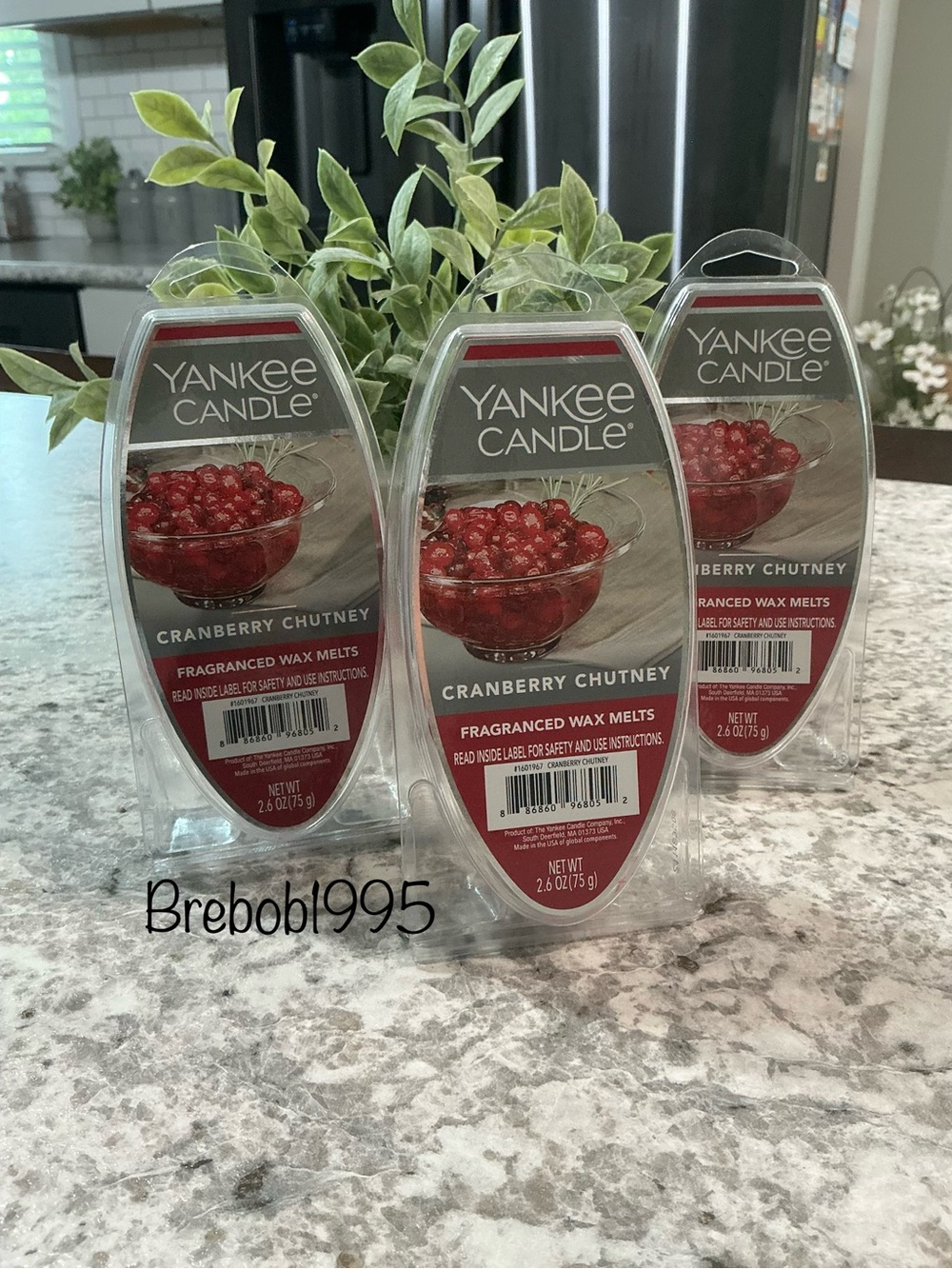 Yankee Candle Cranberry Chutney Wax Melts - lot of 3
